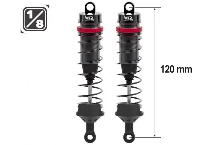 AMORTISSEURS 1/8 120MM BIG BORE 16MM +KIT 3 RESSORTS (H/M/S)